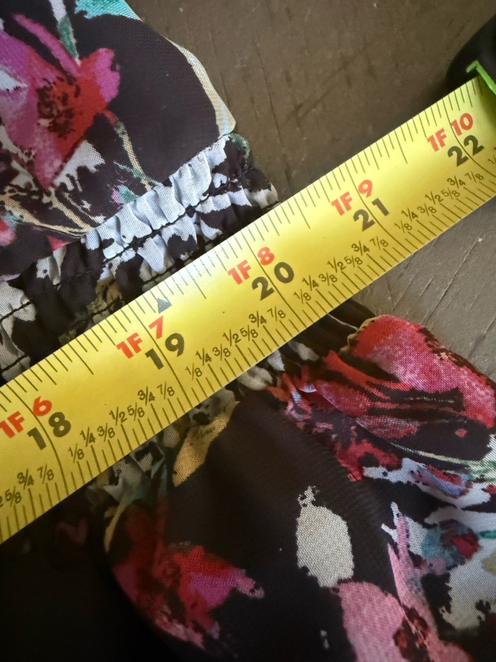 Black Floral Smocked Chiffon Tiered Boho Maxi Dress Ruffle Size Large - Picture 6 of 15